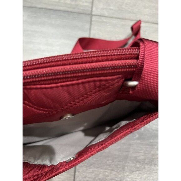 Baggallini Washable Quilted Double Zip Anuline RFID Crossbod Ruby Red - Picture 3 of 5